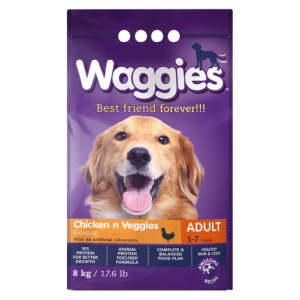 Waggies Chicken & Veggies Flavoured Adult Dog Food 8kg