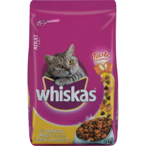 Whiskas Dry Cat Food Chicken and Turkey and Meaty Nuggets 2kg