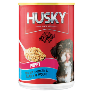 Husky Tender Chicken & Barley Flavoured Puppy Food Can 400g