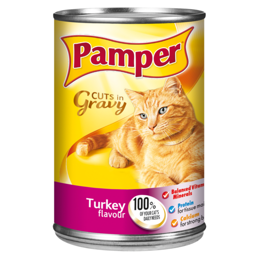 Pampers Turkey Flavoured Cuts In Gravy Cat Food Can 385g