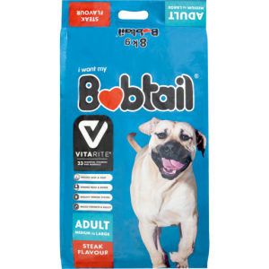 Bobtail Steak Flavoured Medium/Large Dog Food 8kg