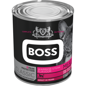 Boss Warrior Steak Flavoured Dog Food Can 820g