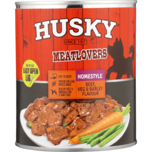 Husky Homestyle Beef, Veg & Barley Dog Food 775g