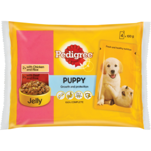 Pedigree Beef & Rice In Jelly Dog Food Pack 4 x 100g