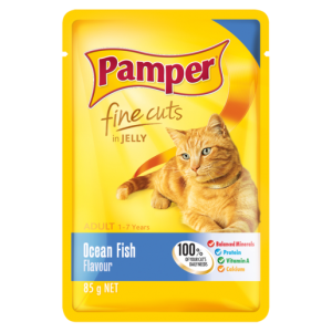 Pamper Ocean Fish Flavoured Cat Food Pouches 6 x 85g