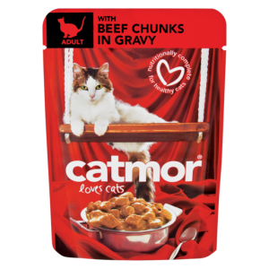 Catmor Beef Chunks In Gravy Cat Food Pouch 85g