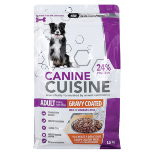 Canine Cuisine Rich In Chicken & Rice Flavoured Gravy Coated Adult Dog Food 1.5kg