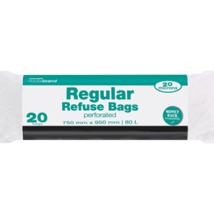 Checkers Housebrand Strong Refuse Black Bags 20 Pack