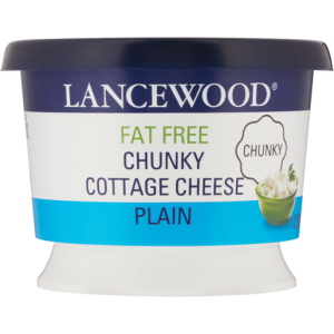 Lancewood Plain Fat Free Chunky Cottage Cheese 250g