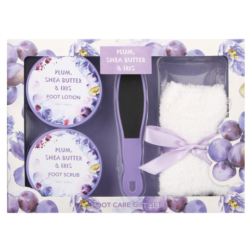 Plum, Shea Butter & Iris Bath Footcare Gift Set 3 Piece