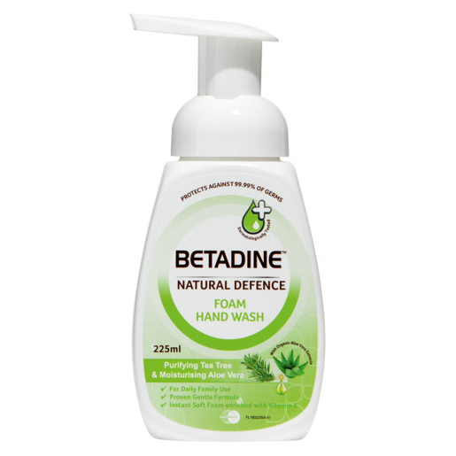 Betadine Natural Defence Purifying Tea Tree & Moisturising Aloe Vera Foam Hand Wash 225ml