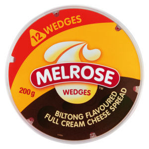 Melrose Biltong Flavoured Full Cream Cheese Wedges 200g