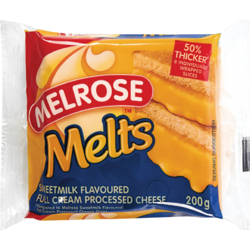 Melrose Sweetmilk Flavoured Full Cream Processed Cheese Slices 200g