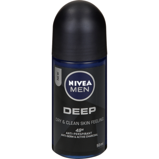 Nivea Deep Dry & Clean Mens Roll On 50ml