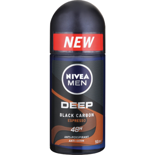 Nivea Men Deep Black Carbon Espresso Anti-Perspirant Roll-On 50ml