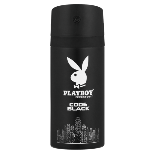 Playboy Code Black Mens Aerosol Deodorant 150ml