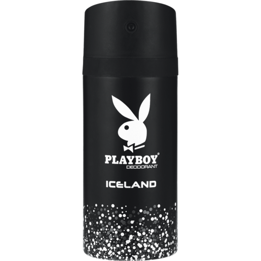 Playboy Iceland Mens Aerosol Deodorant 150ml