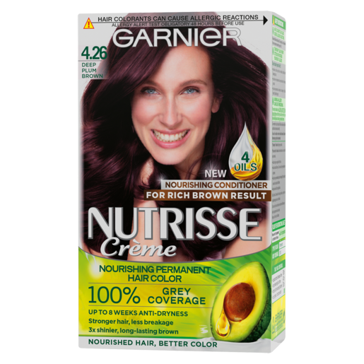 Garnier Nutrisse 4.26 Deep Plum Brown Permanent Hair Dye