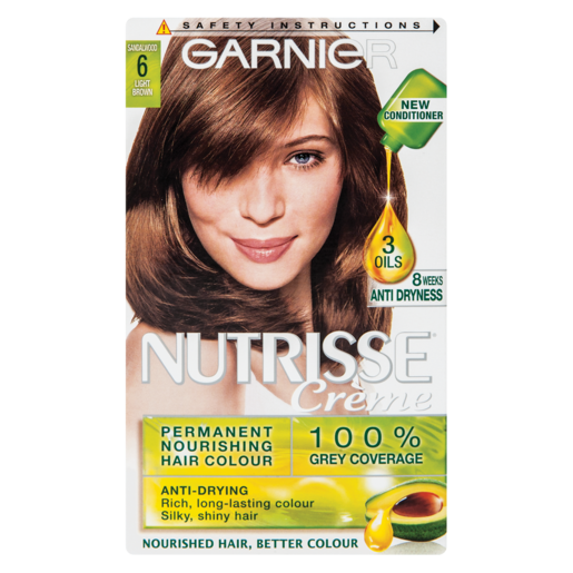 Garnier Nutrisse 6 Sandalwood Light Brown Permanent Hair Dye