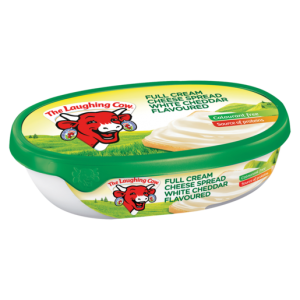 The Laughing Cow White Cheddar Flavoured Full Cream Cheese Spread Tub 200g