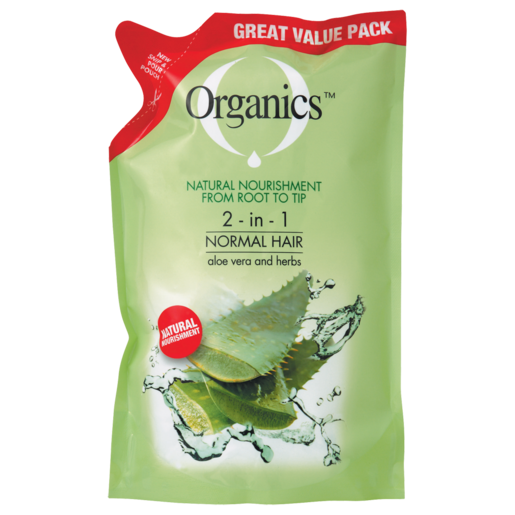 Organics 2-In-1 Normal Hair Shampoo & Conditioner Refill Value Pack 900ml