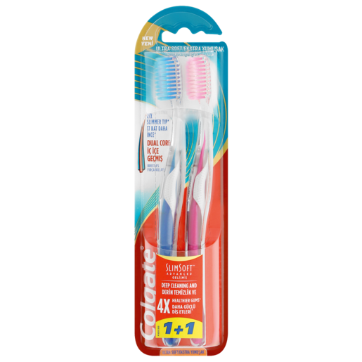 Colgate Slim Soft Advanced Toothbrush 2 Pack