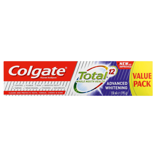 Colgate Total 12 Advanced Whitening Value Pack Toothpaste 150ml