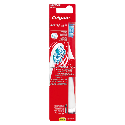 Colgate Vibrating & Polishing Bristles Optic White Power Toothbrush