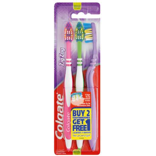 Colgate Zig Zag Medium Toothbrushes 3 Pack