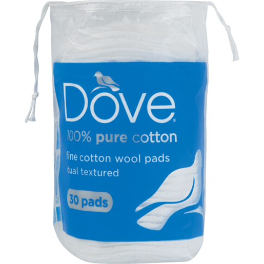 Dove Fine 100% Dual Textured Cotton Wool Pads 30 Pack