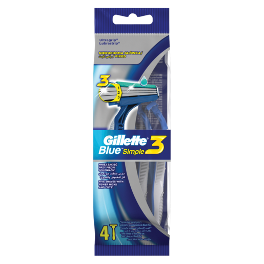 Gillette Blue Simple 3 Disposable Razor 4 Pack