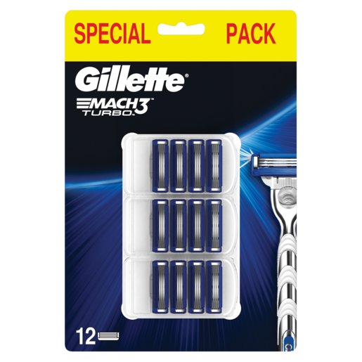 Gillette Mach 3 Turbo Blades 12 Pack