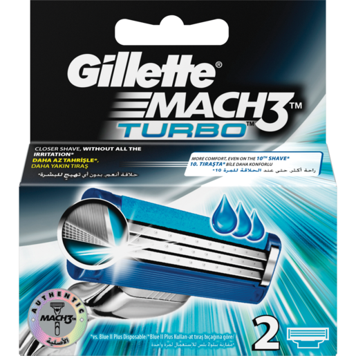 Gillette Mach3 Turbo Blades 2 Pack