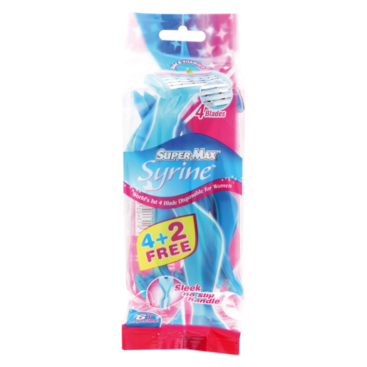 Super-Max Syrine Womens Disposable Razor 6 Pack