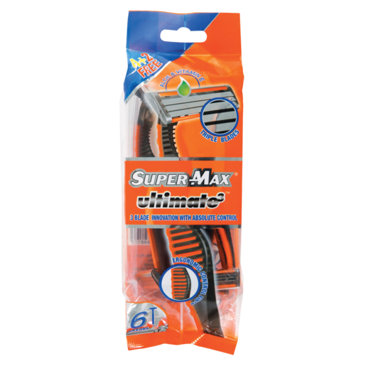 Supermax Ultimate 3 Mens Disposable Razor 6 Pack