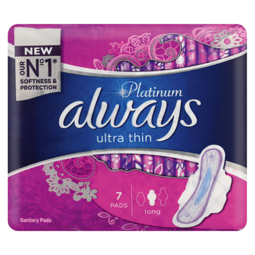 Always Platinum Ultra Thin Long Sanitary Pads 7 Pack