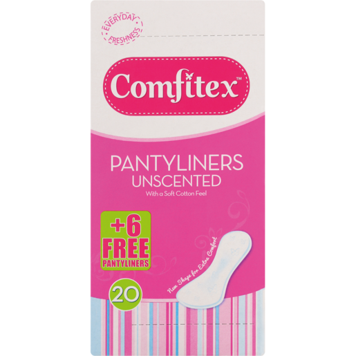 Comfitex Unscented Pantyliners 20 Pack