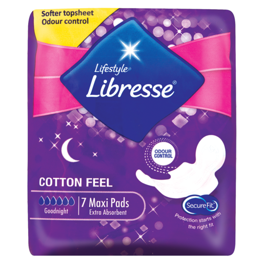 Libresse Goodnight Cotton Feel Maxi Pads 7 Pack