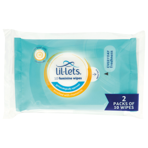 Lil-Lets Enriched With Chamomile Feminine Wipes 10 Pack