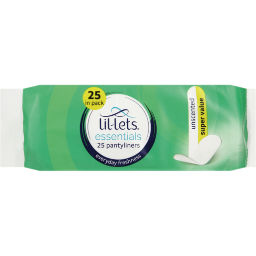 Lil-Lets Essentials Unscented Super Value Pantyliners 25 Pack