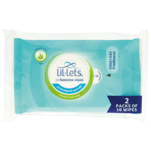 Lil-Lets Infused With Aloe Feminine Wipes 10 Pack