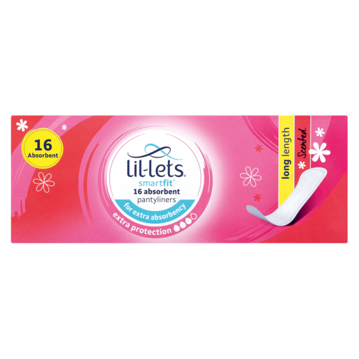 Lil-Lets SmartFit Extra Protection Long Scented Panty Liners 16 Pack