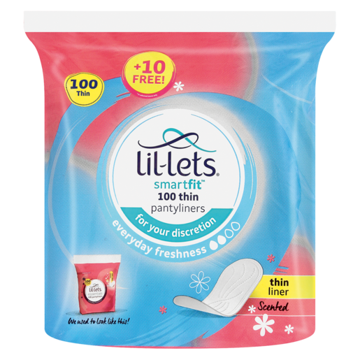 Lil-Lets Smartfit Scented Thin Pantyliners 100 Pack