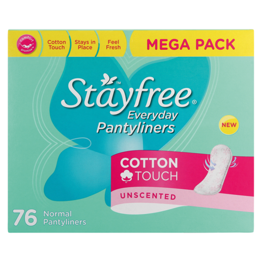 Stayfree Cotton Touch Unscented Everyday Pantyliners 76 Pack