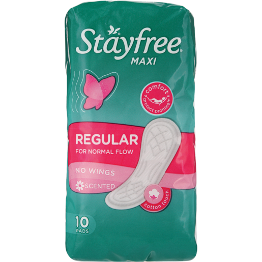 Stayfree Maxi Scented Regular For Normal Flow No Wings 10 Pack