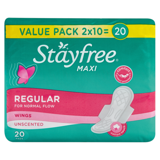 Stayfree Regular Maxi Unscented Sanitary Pads 20 Pack