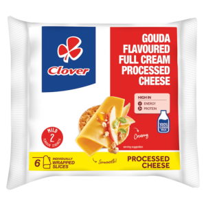 Clover Gouda Flavoured Full Cream Sliced Processed Cheese Pack 90g