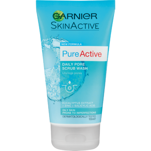 Garnier SkinActive Pure Active Daily Pore Scrub Wash 200ml