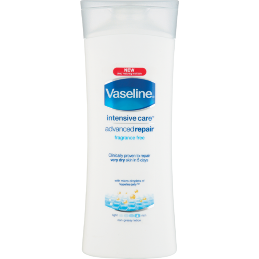 Vaseline Advanced Repair Fragrance Free Hand & Body Lotion 400ml