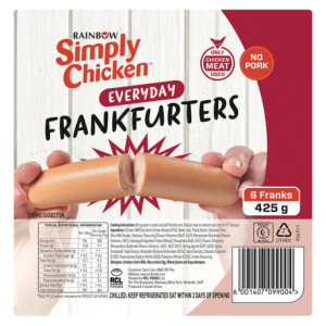 Rainbow Simply Chicken Everyday Frankfurters 725g